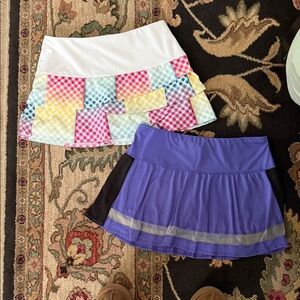 Lucky in Love Colorful Patchwork and Purple Mini Skirts